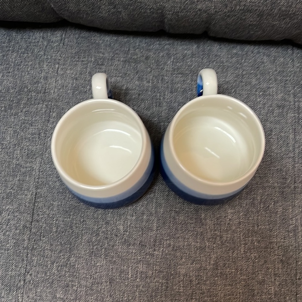 Crate & Barrel Blue Stripped Teapot and Cups Set - Picture 11 of 14